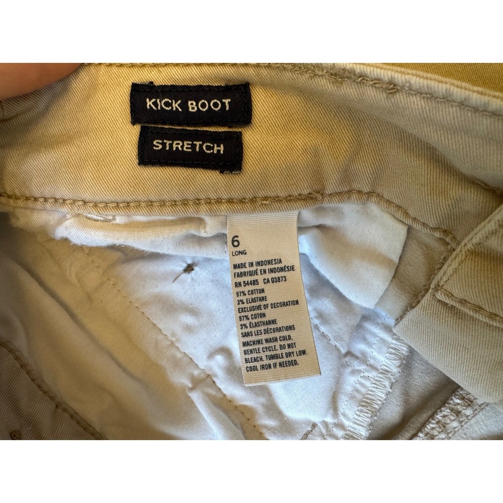 American Eagle Kick Boot Stretch Pants Women's 6 Long Khaki Bootcut Flare - Picture 6 of 6